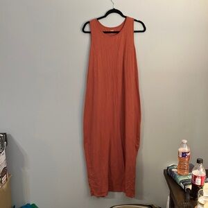 Elegant Sleeveless Orange Dress
